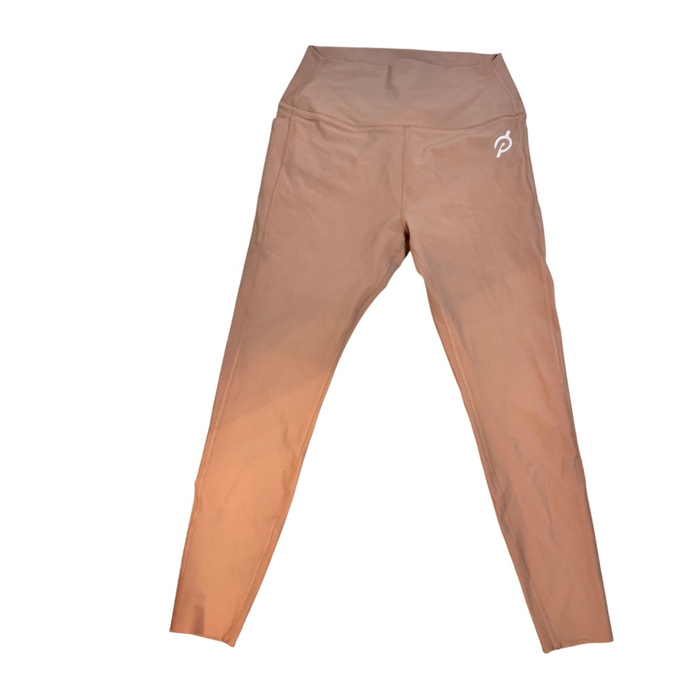 Peloton Womens High‎ Rise Side Pocket Leggings Tan Beige Size M RN150110
